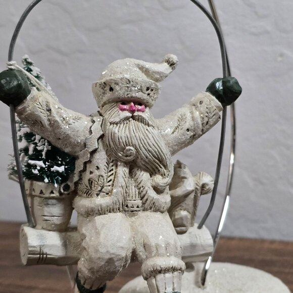 NWT RARE Pam Schifferl Santa Ornament w/Base Midwest Cannon Falls Winter White - Picture 3 of 11